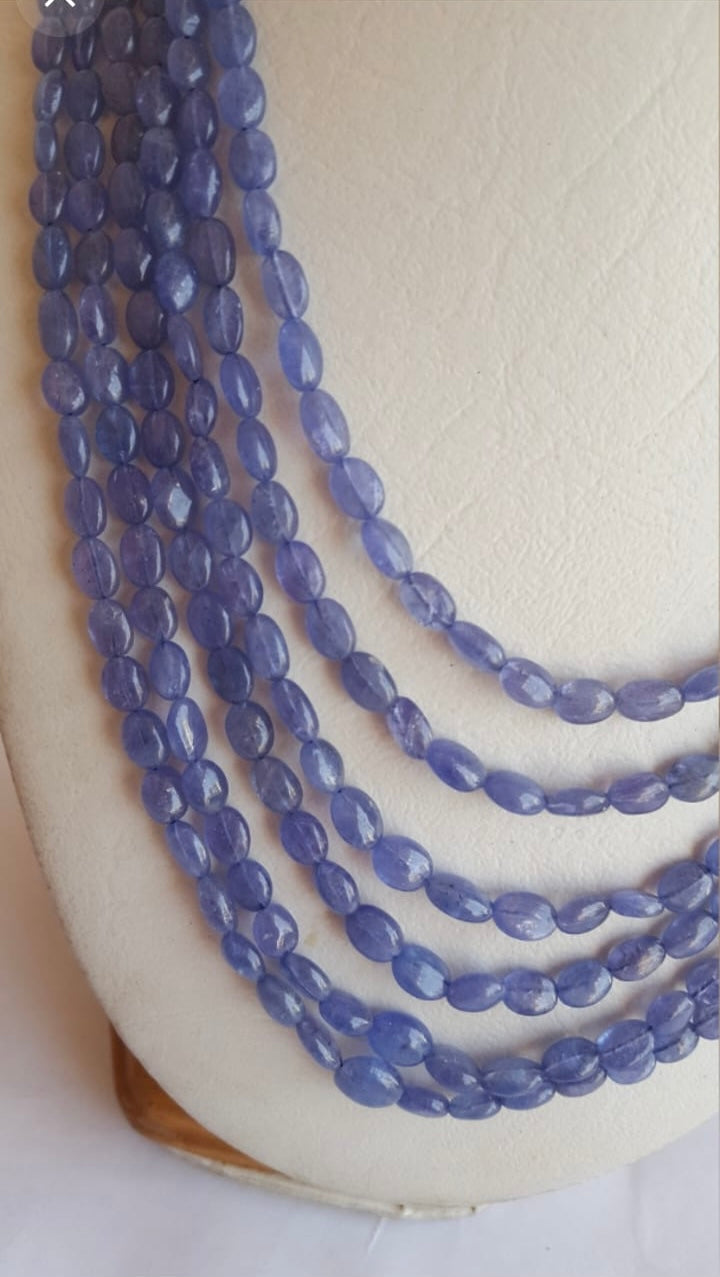 Natural tanzanite oval necklace