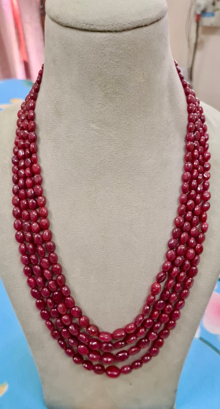 Oval ruby necklace red shade
