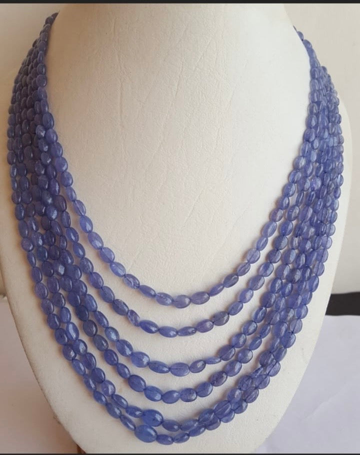 Natural tanzanite oval necklace