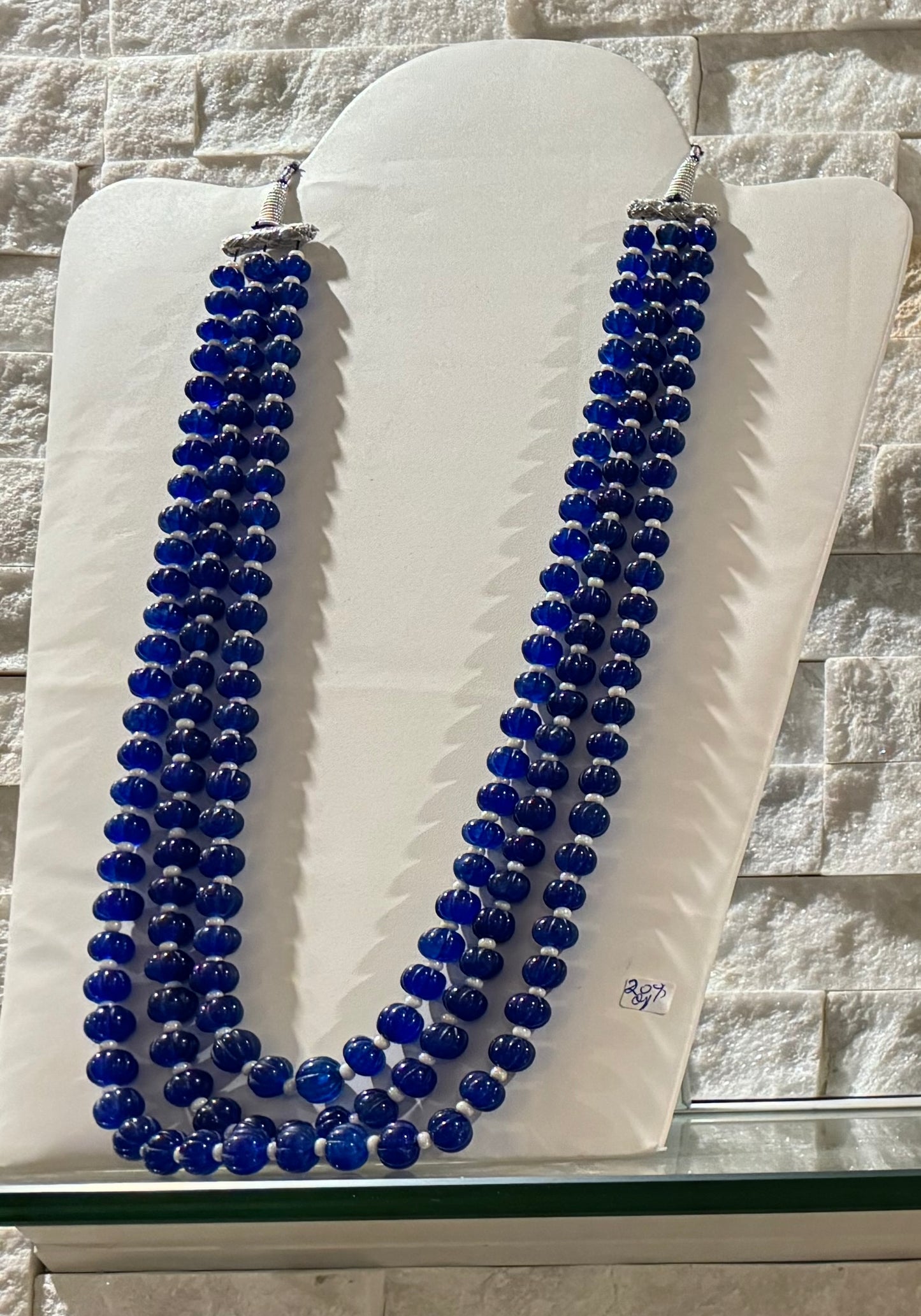 Blue pumpkin quartz necklace