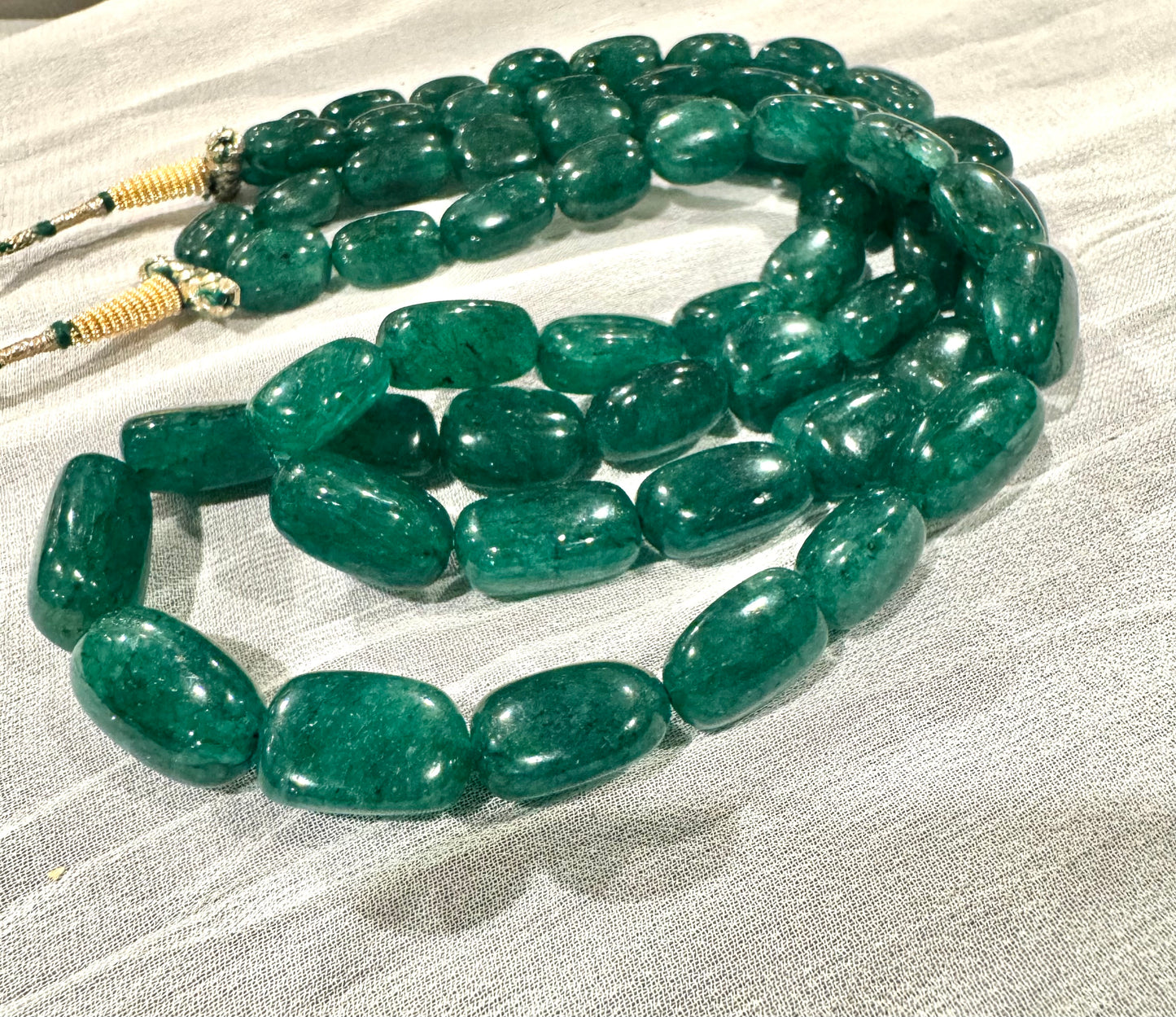 Emerald nuggets necklace
