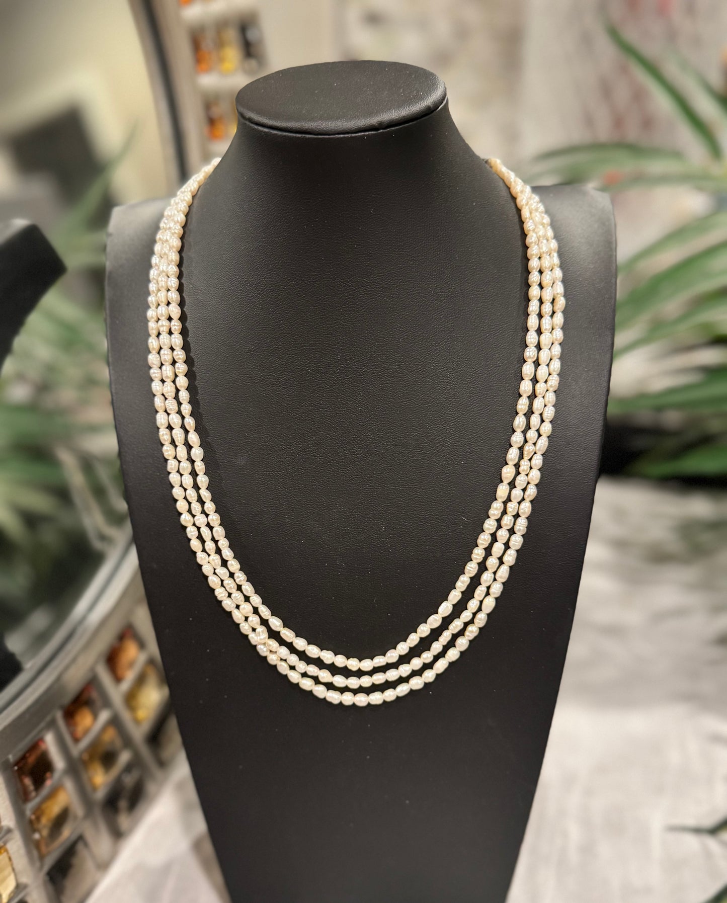 Freshwater rice pearls small 3.5 mm necklace