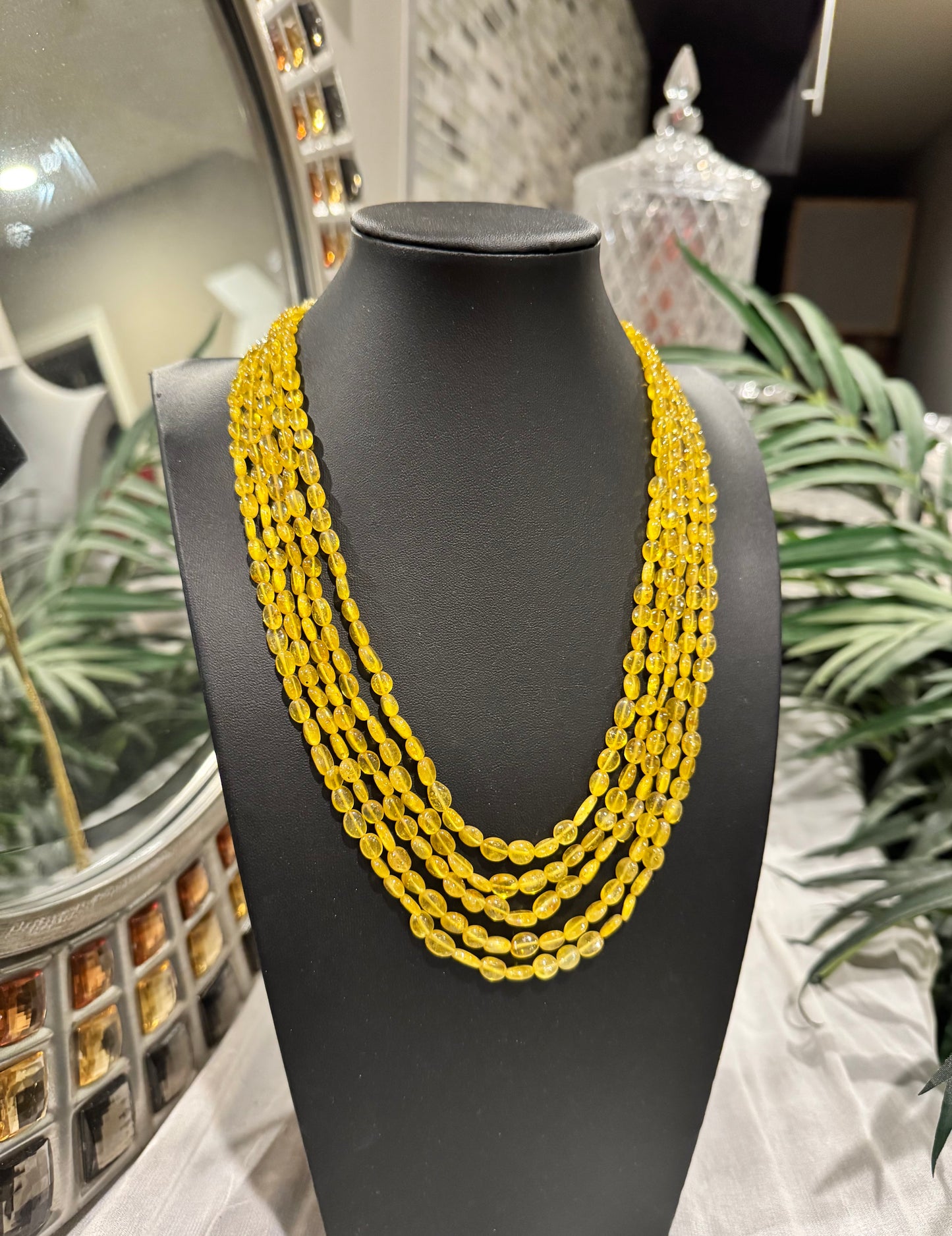 Yellow sapphire necklace