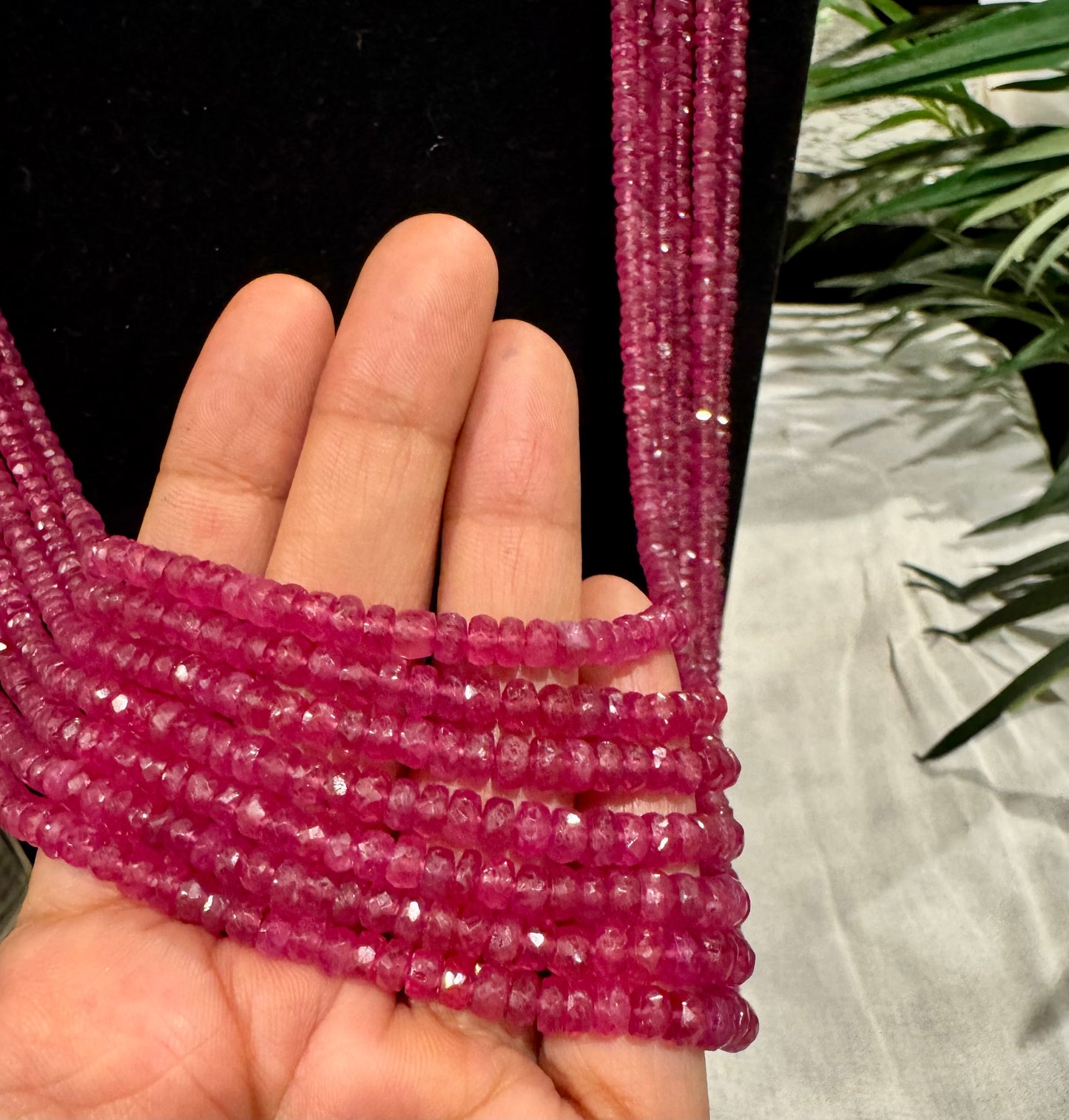 Ruby cut finish necklace