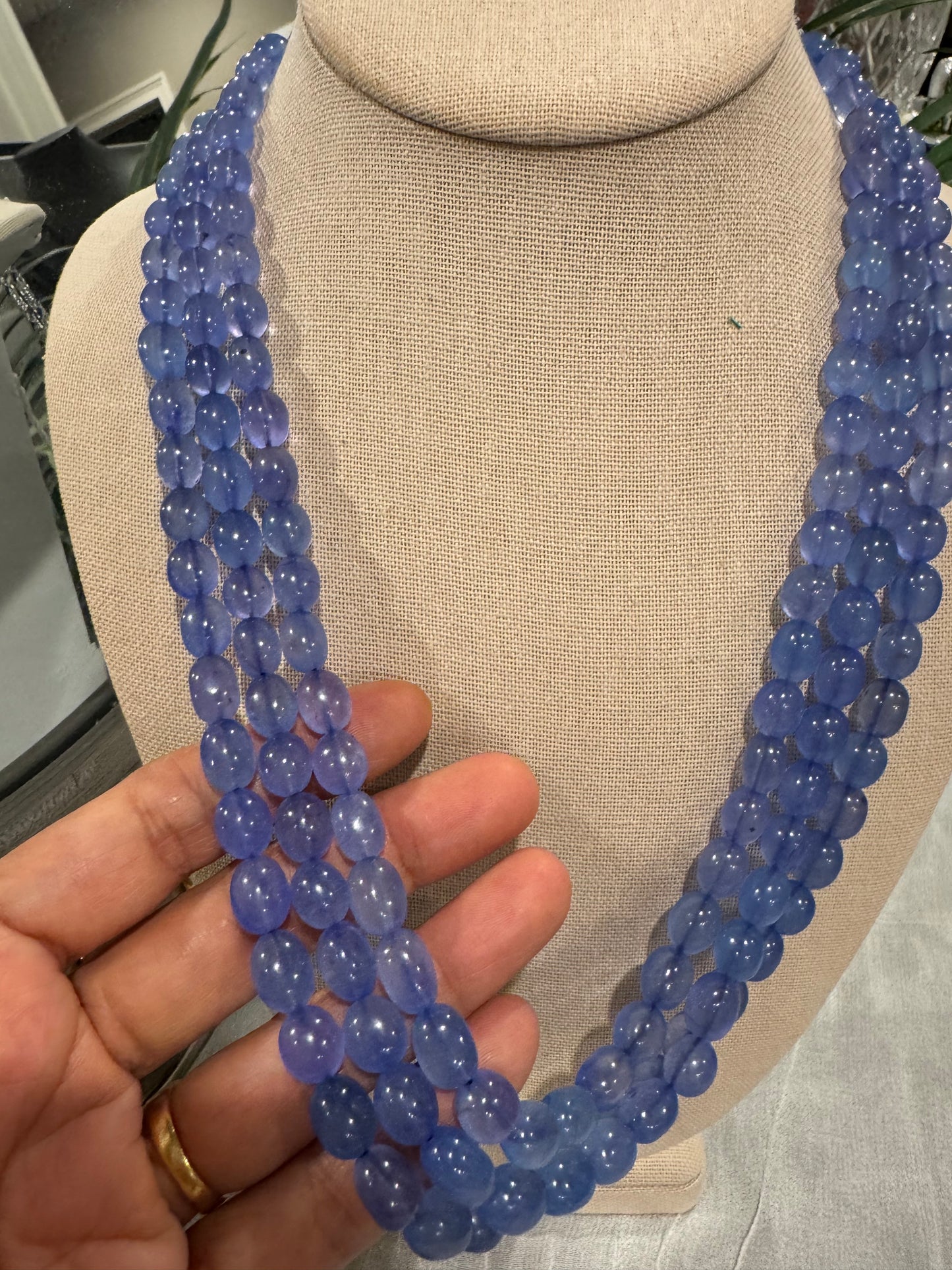 Tanzanite quartz necklace purple lavender shade