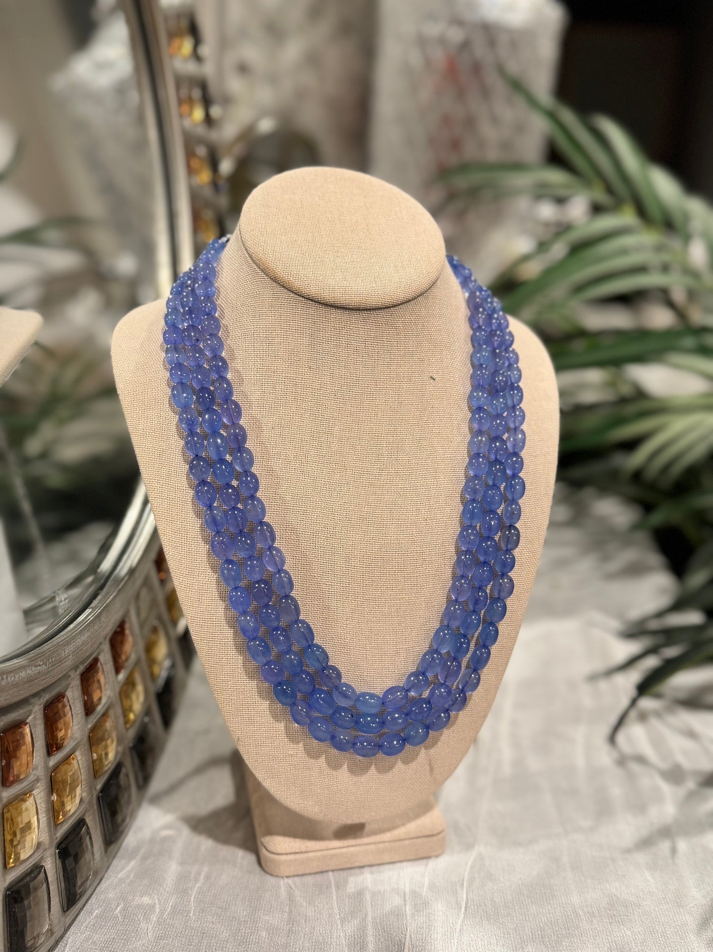 Tanzanite quartz necklace purple lavender shade