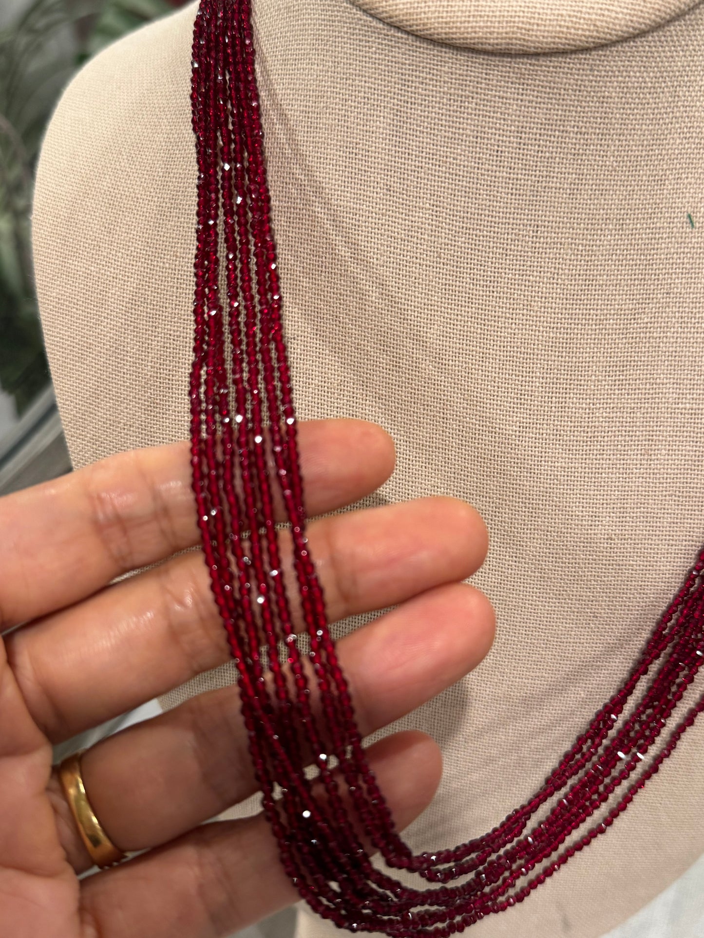 Red jade necklace 2 mm