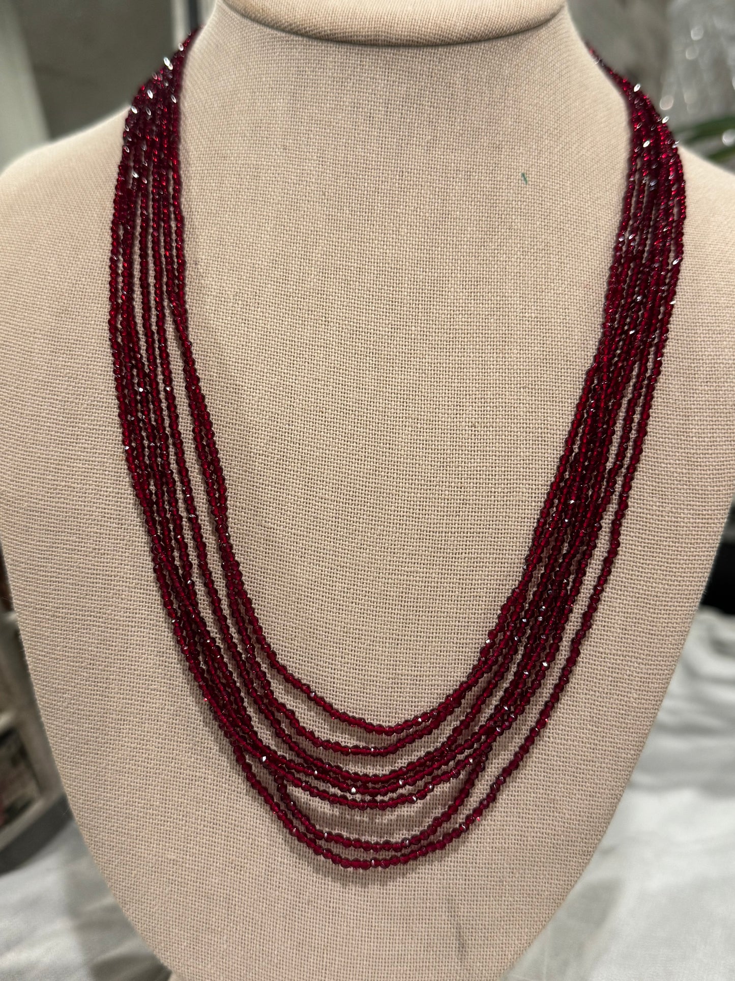 Red jade necklace 2 mm