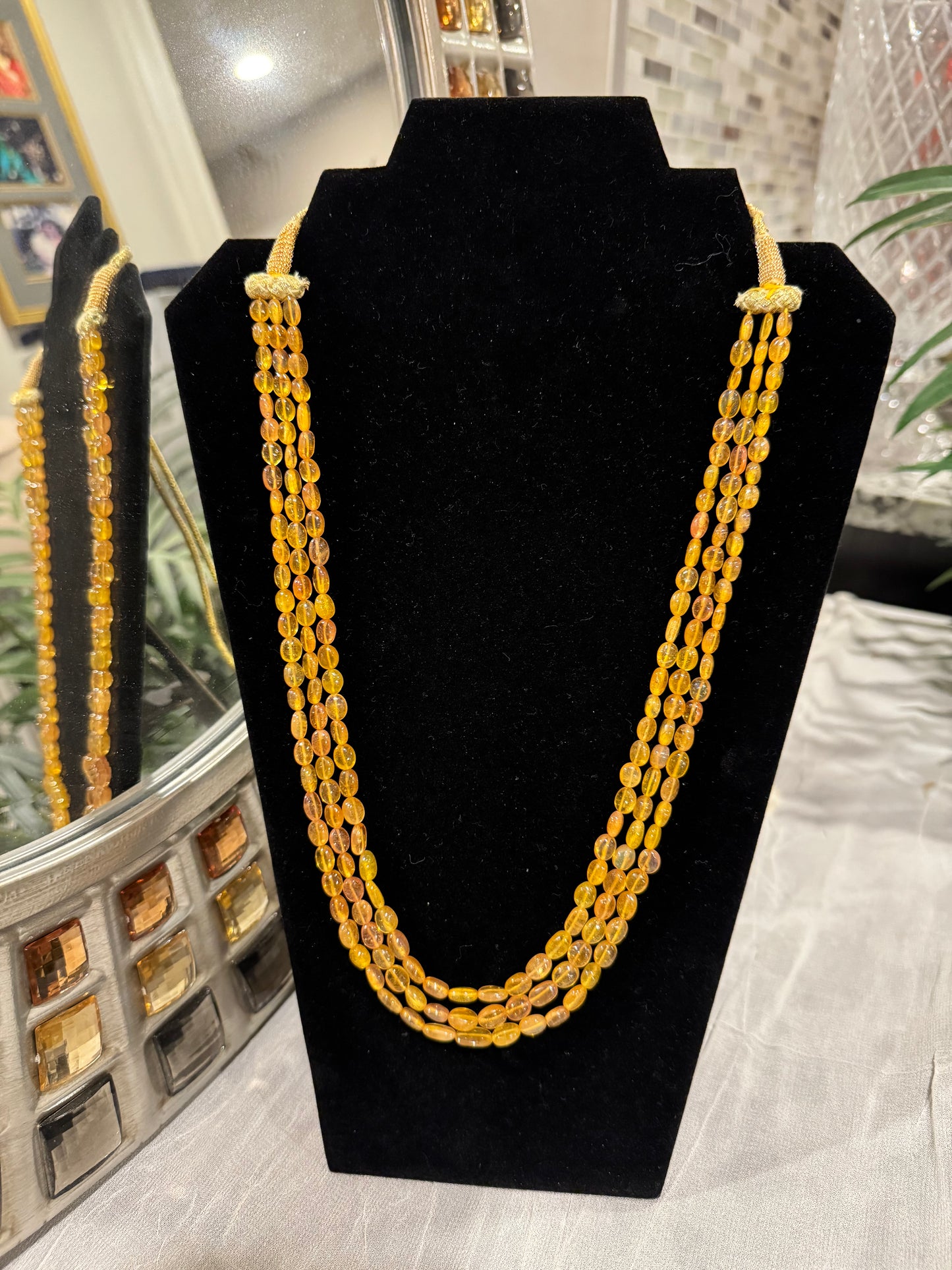 Yellow sapphire necklace