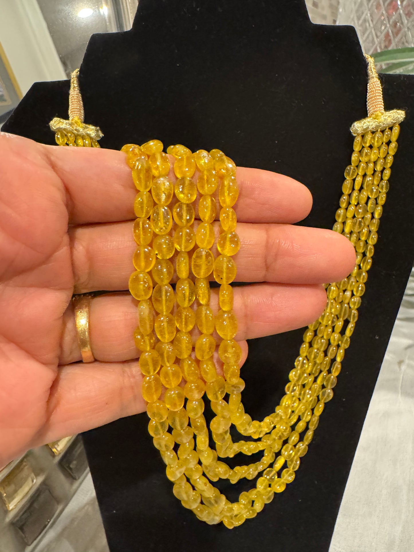 Yellow sapphire necklace