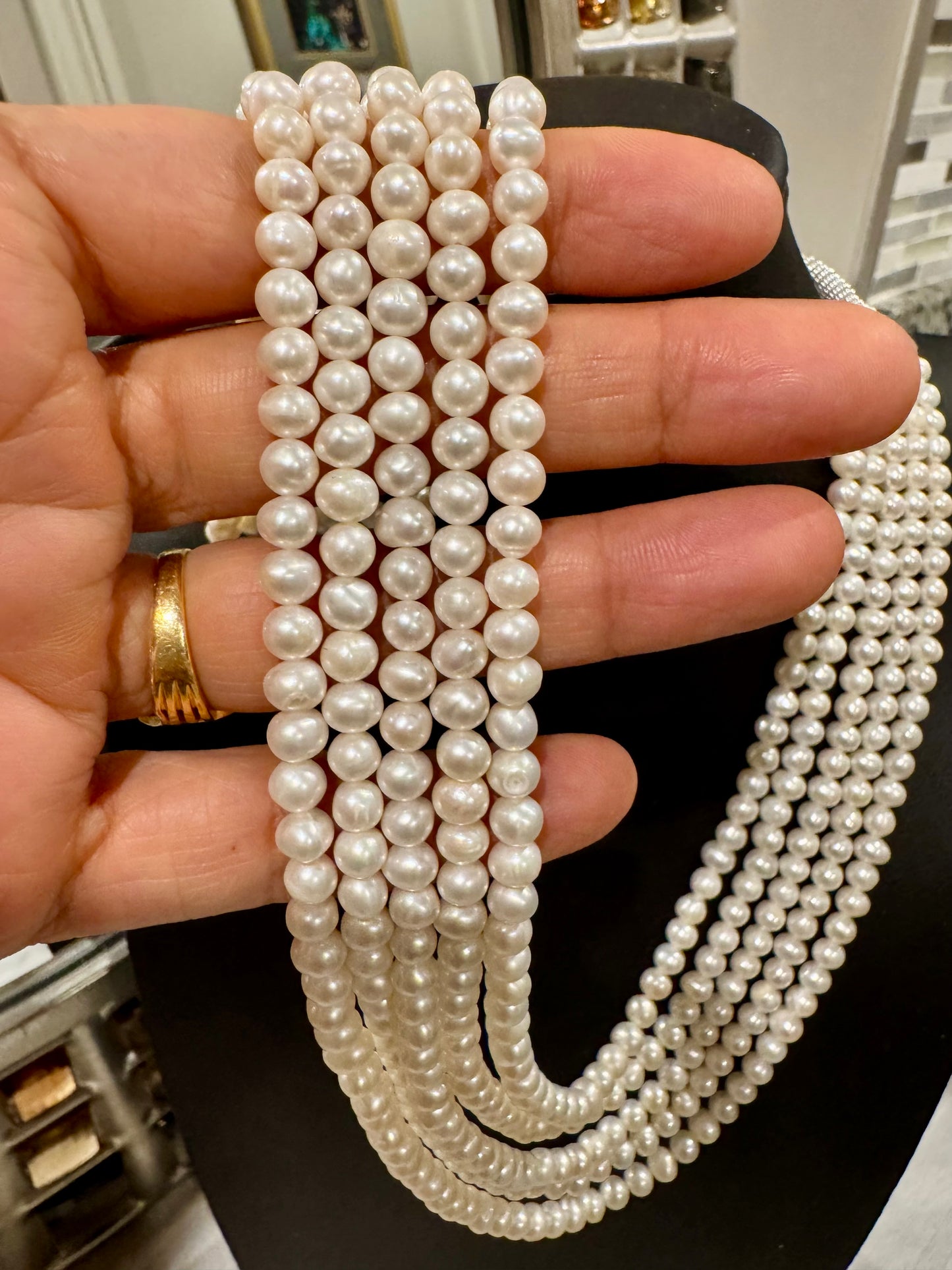 Freshwater pearl 5.5 mm bead size necklace