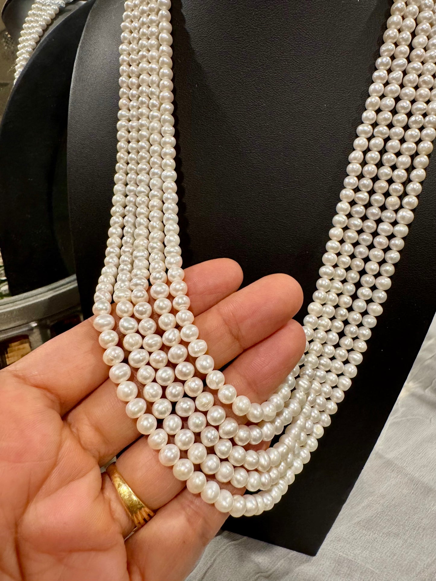 Freshwater pearl 5.5 mm bead size necklace