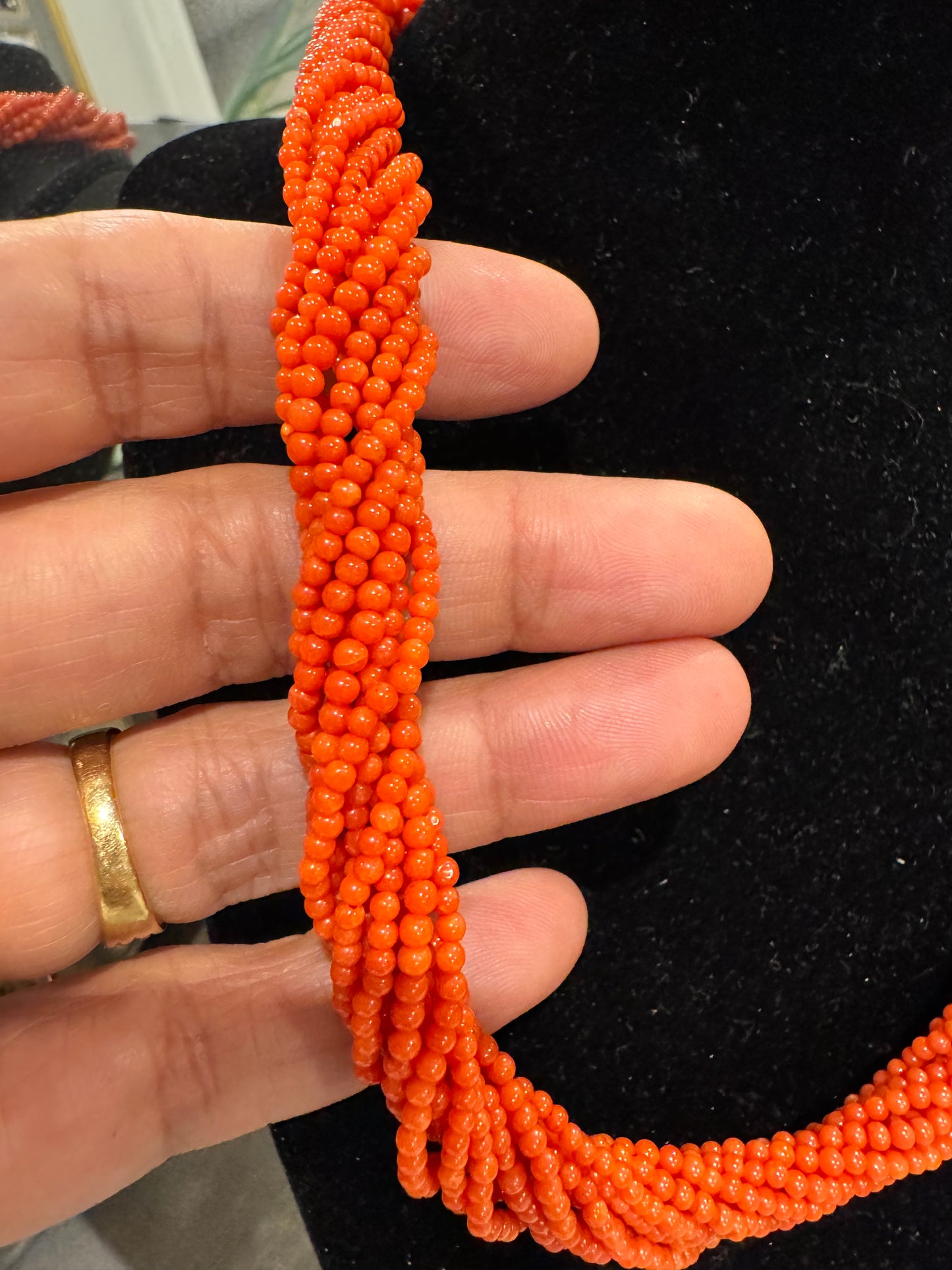 Natural Italian Corals 2.5 mm round beads necklace