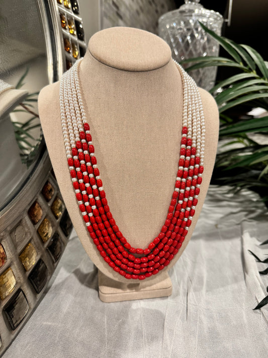 Designer corals and pearls necklace