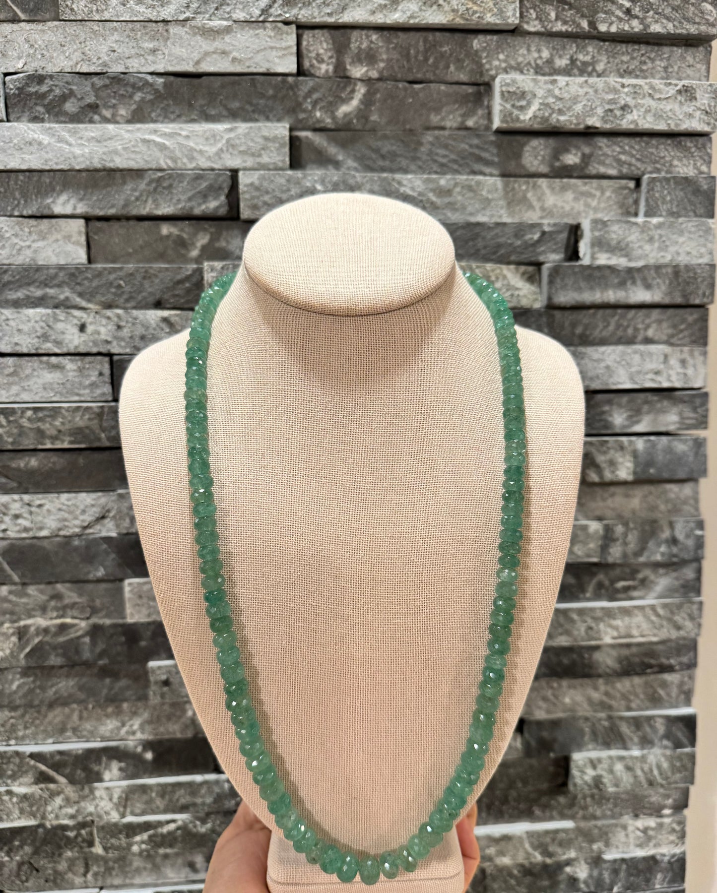Natural green strawberry quartz round cut finish