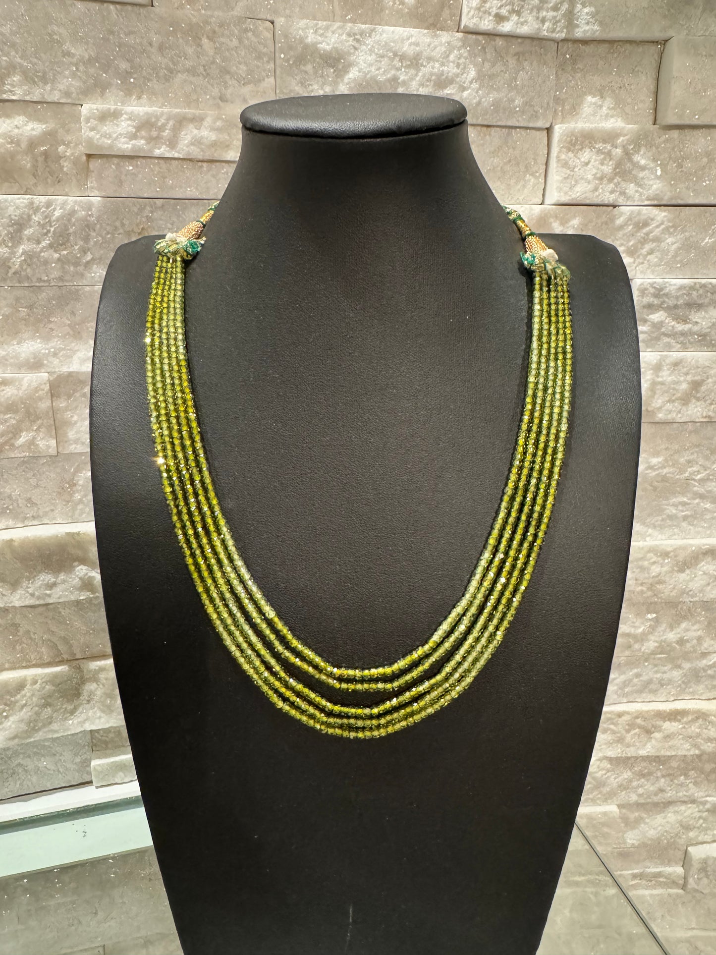 CZ green shade necklace