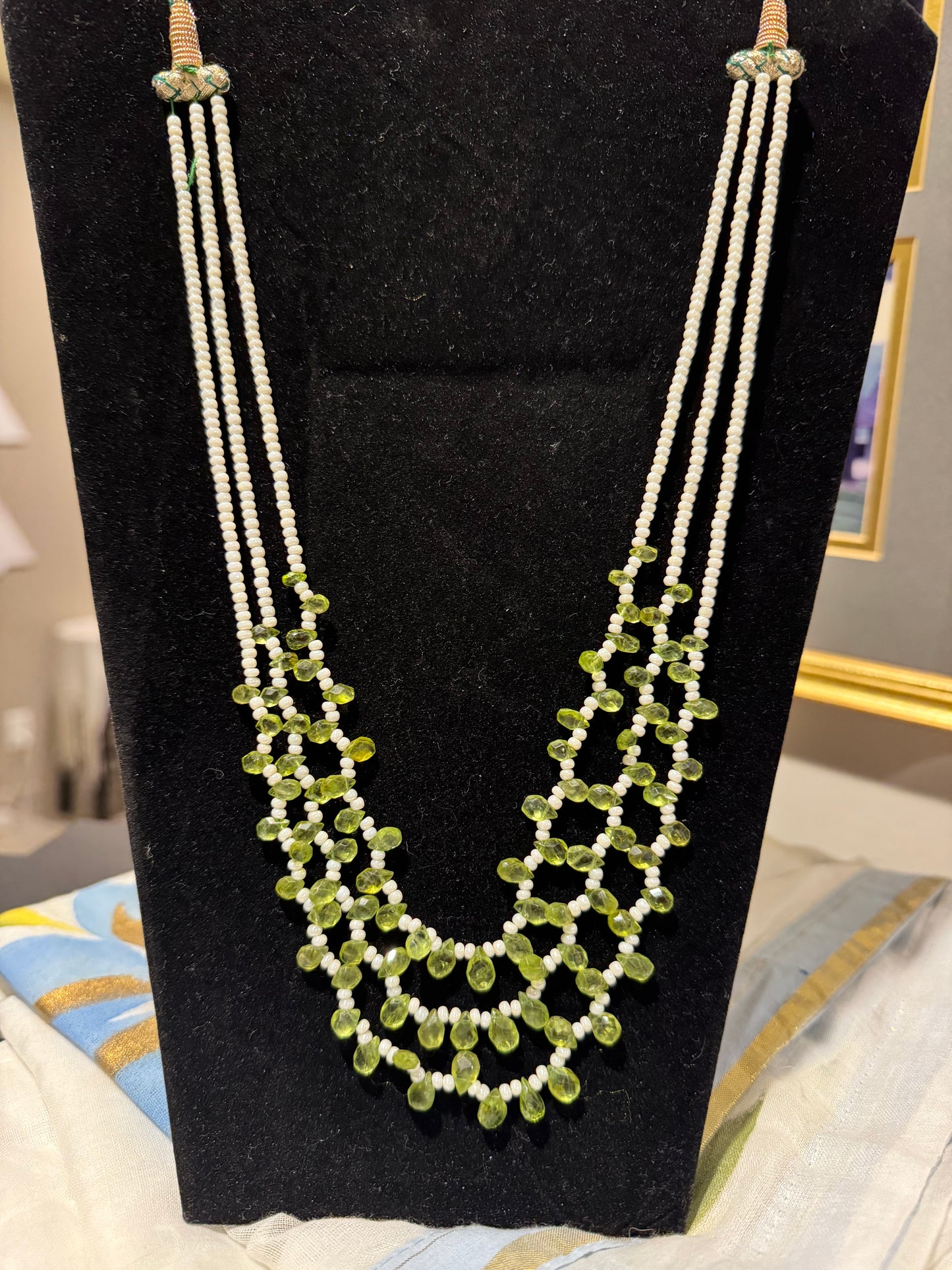 Peridot drops necklace