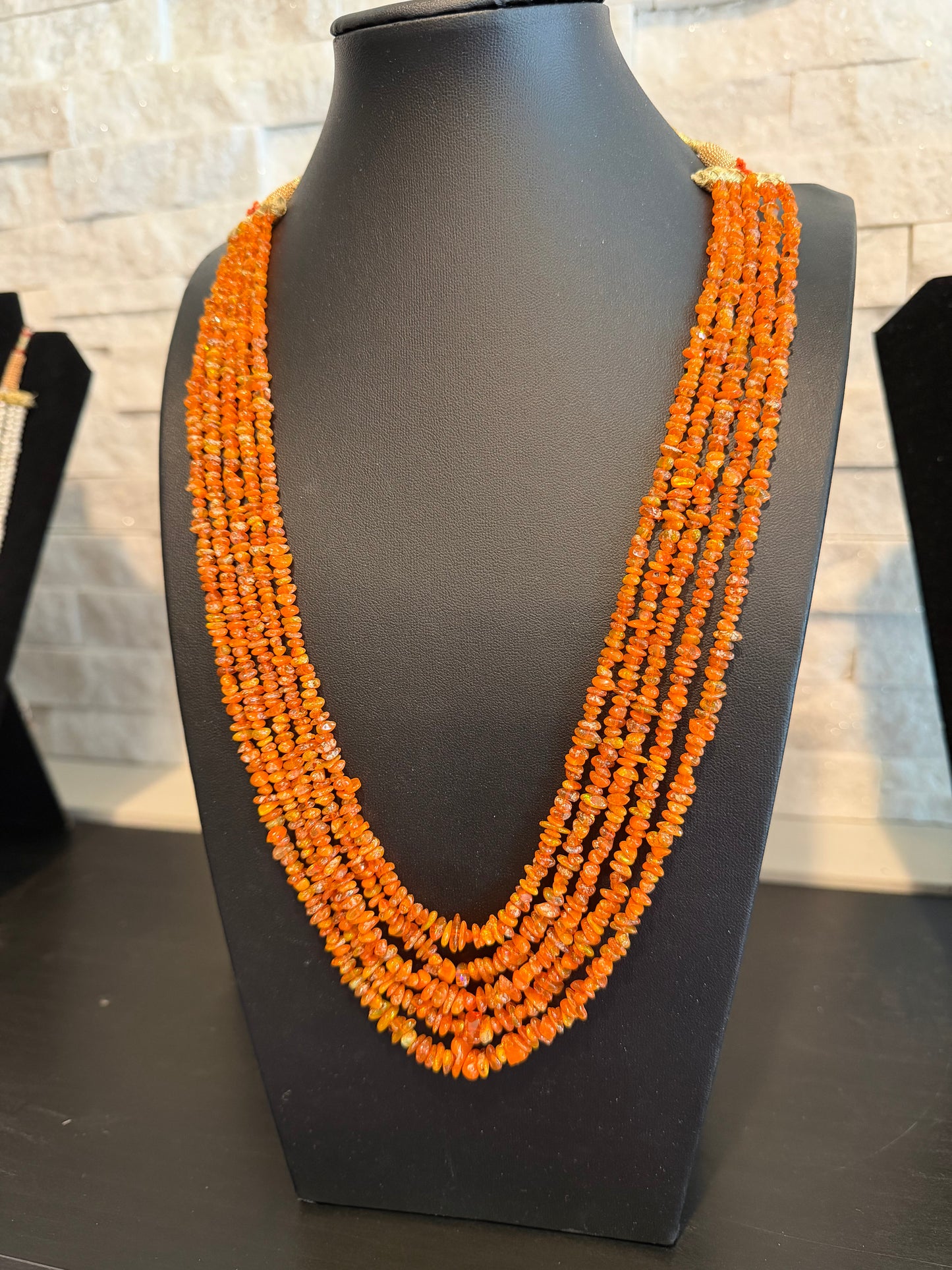 Fire opal necklace