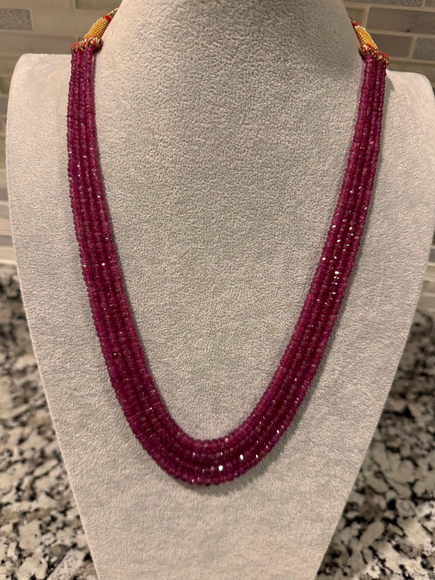 Ruby cut finish necklace