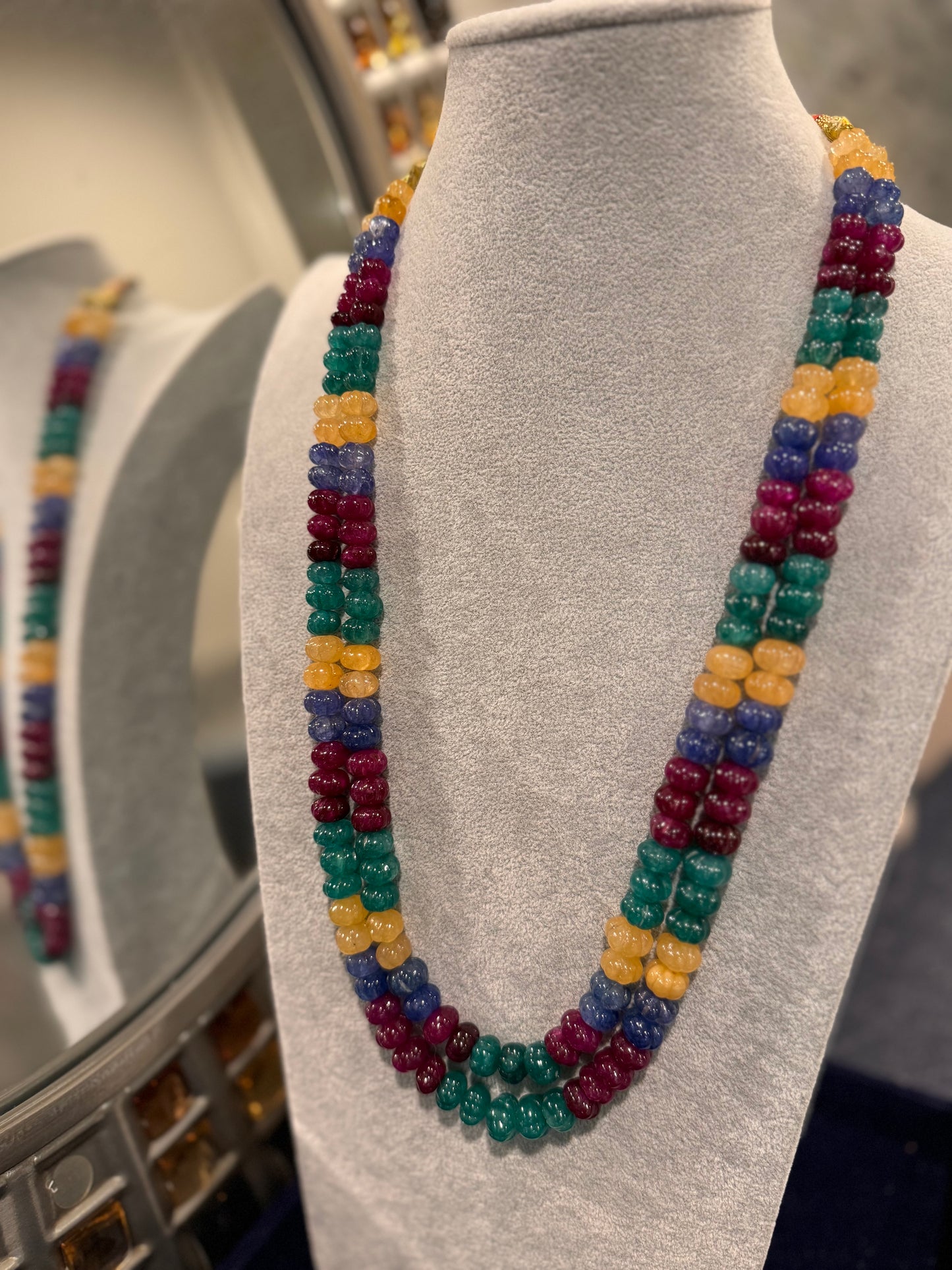 Multi color pumpkin quartz necklace