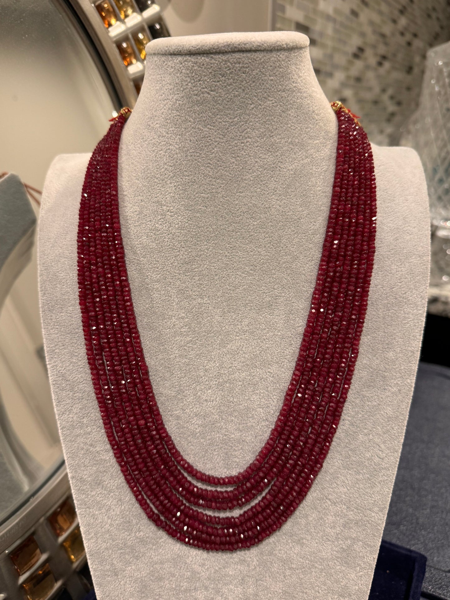 Ruby cut finish necklace