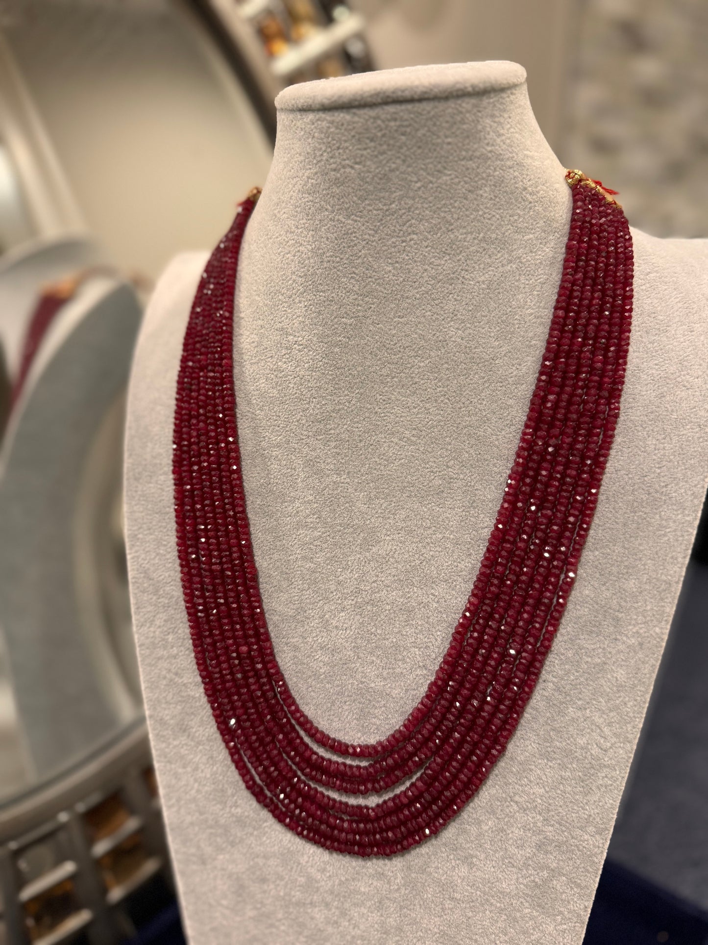 Ruby cut finish necklace