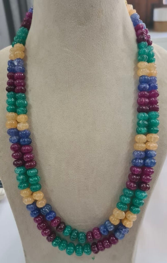 Multi color pumpkin quartz necklace