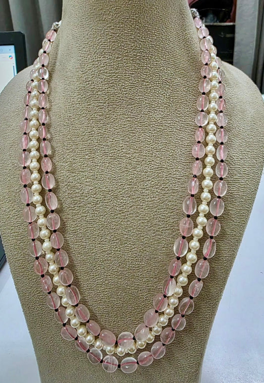 Rose quartz designer necklace