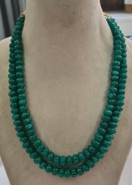 Emerald pumpkin shape necklace