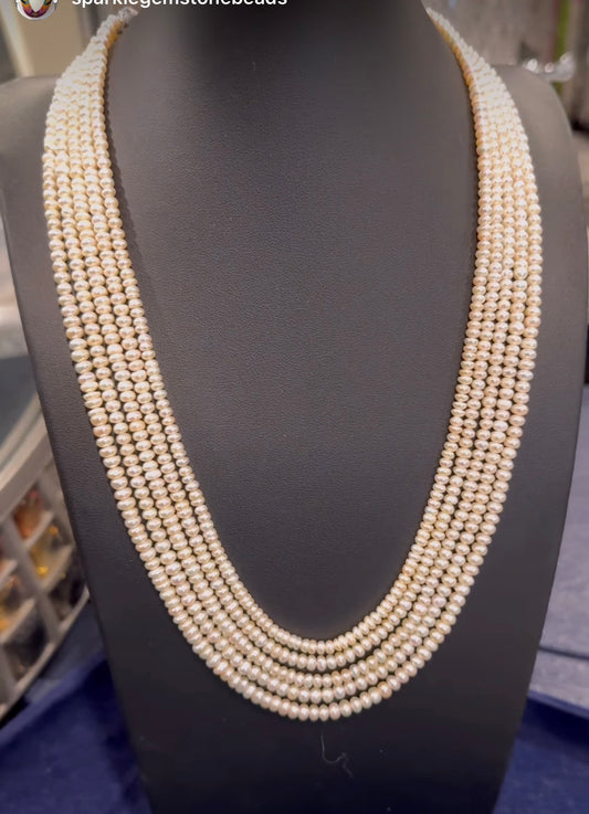 Freshwater pearls Small 4.5 mm round necklace
