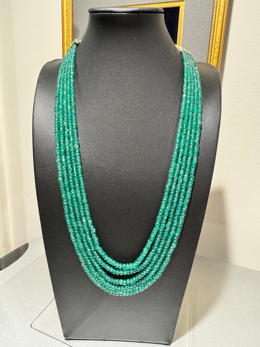 Emerald cut finish necklace