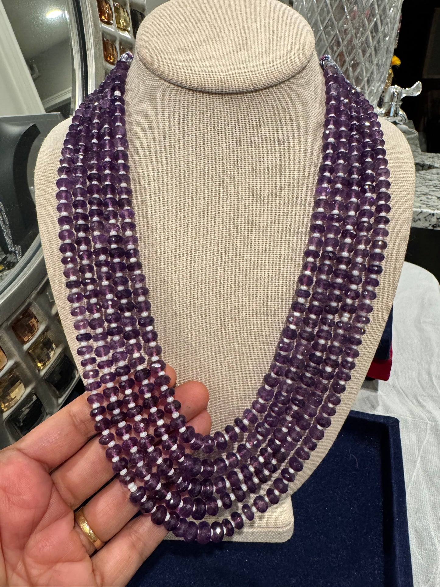 Amethyst cut finish necklace