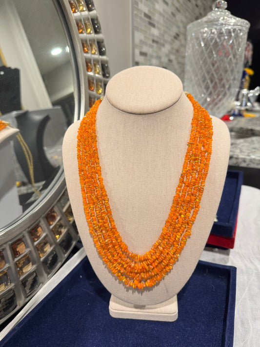 Fire opal necklace