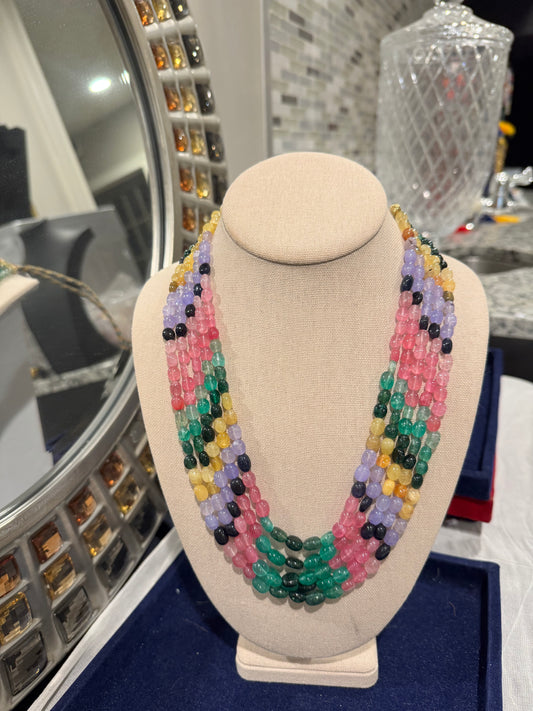 Multi color quartz necklace