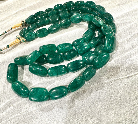 Emerald nuggets necklace