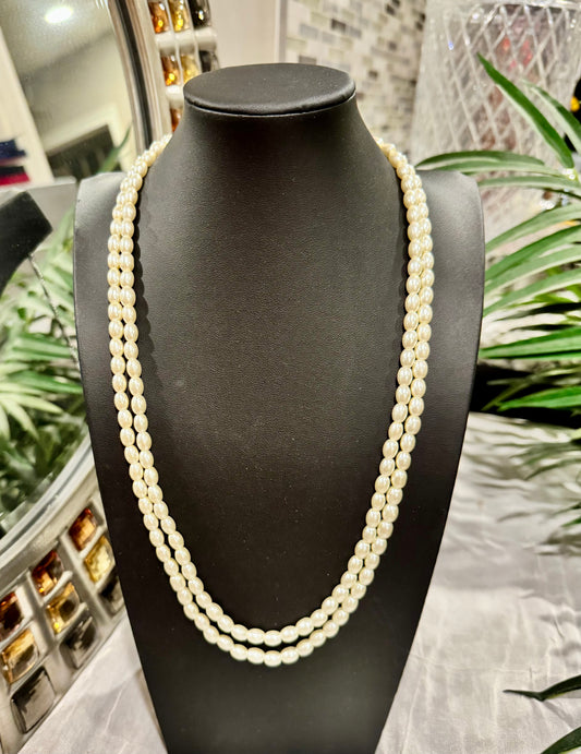 Pearls necklace Shell oval shape big size