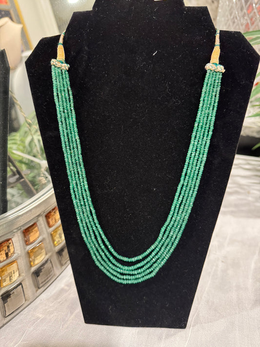Emerald 3-3.5 mm cut finish necklace