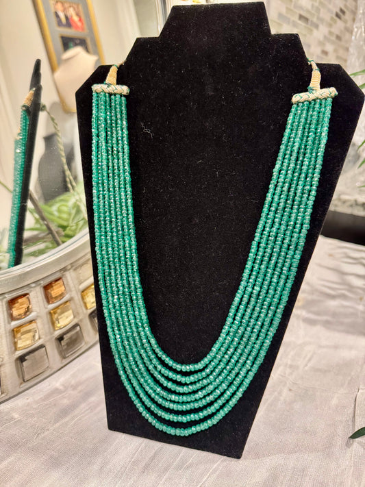 Emerald cut finish necklace 4-5 mm bead size