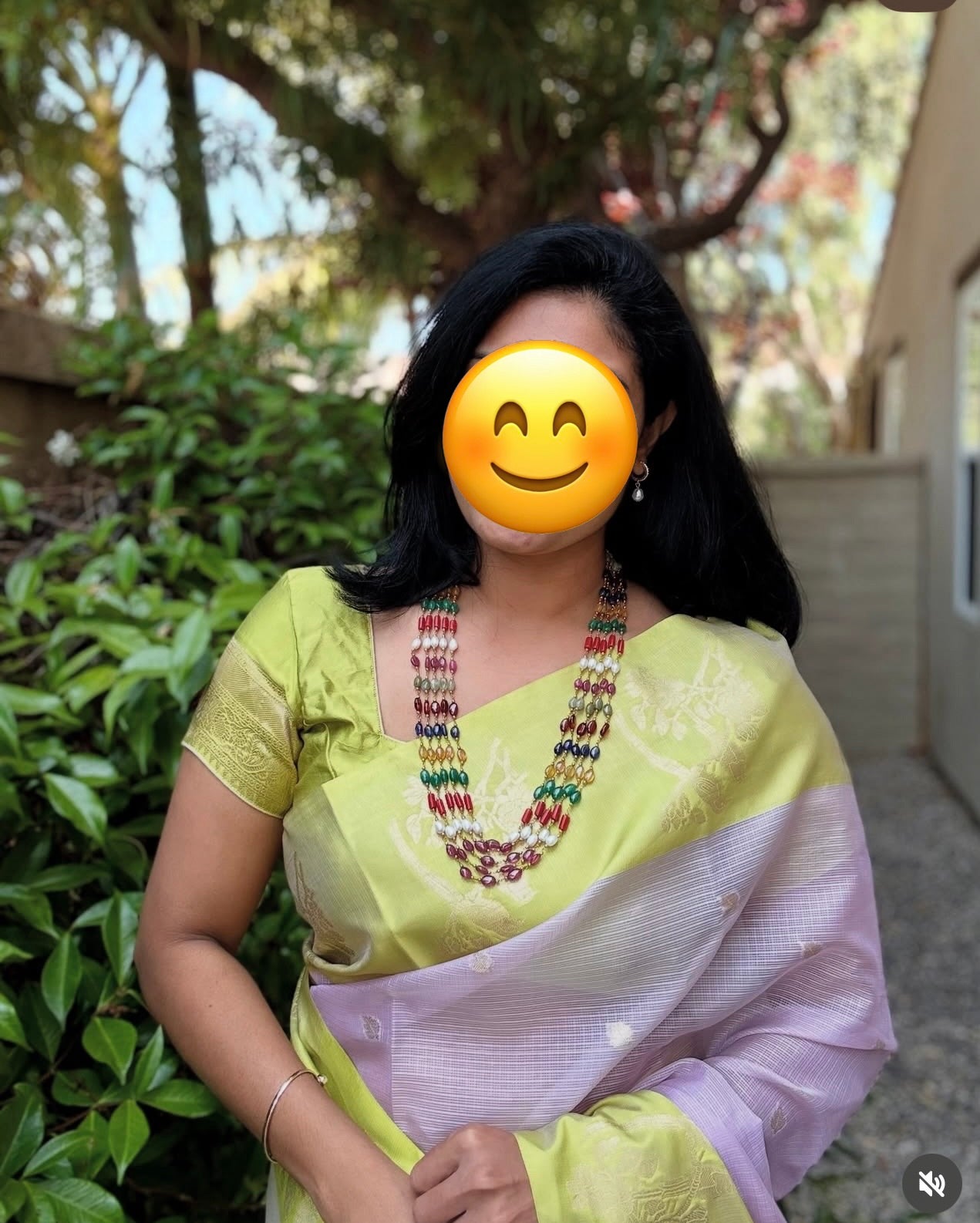Navratan beads in chain necklace