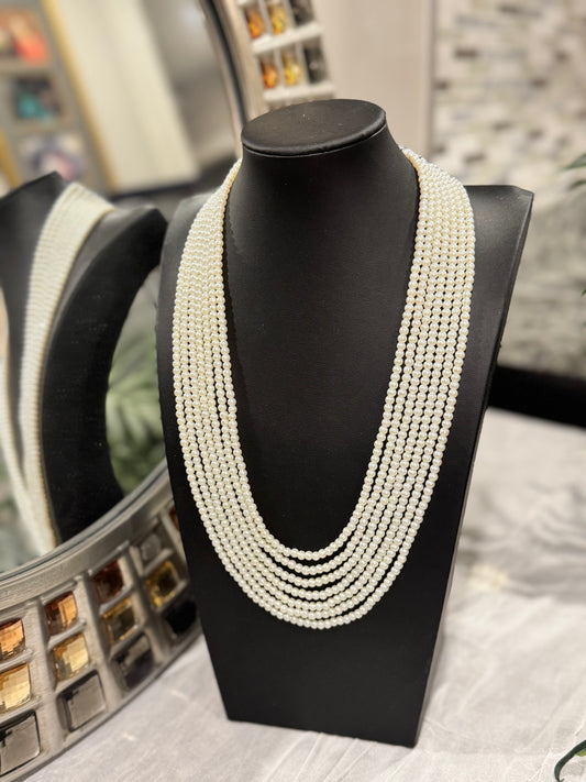 Shell pearls round small  4.5 mm necklace