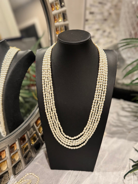 Shell pearls rice shape 4.5 mm oval necklace