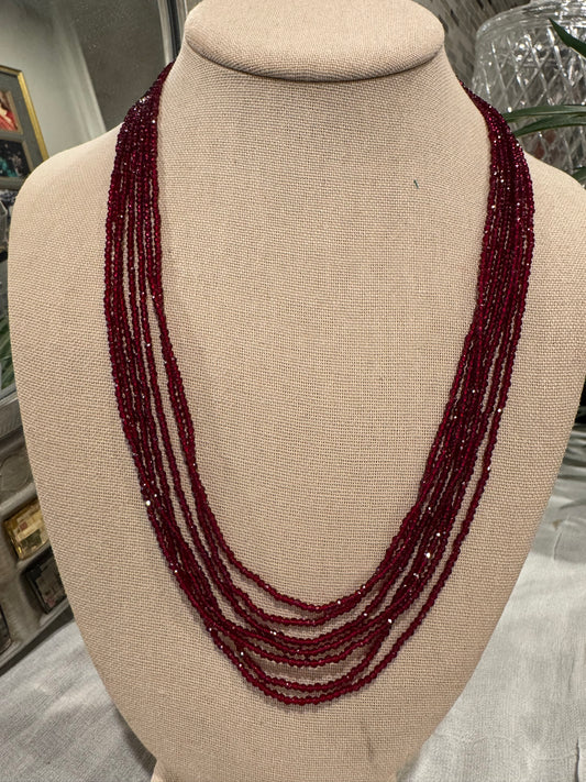 Red jade necklace 2 mm