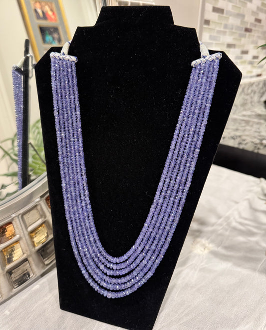 Tanzanite cut finish necklace 4-5.5 mm