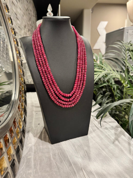Red maroon shade pumpkin quartz necklace