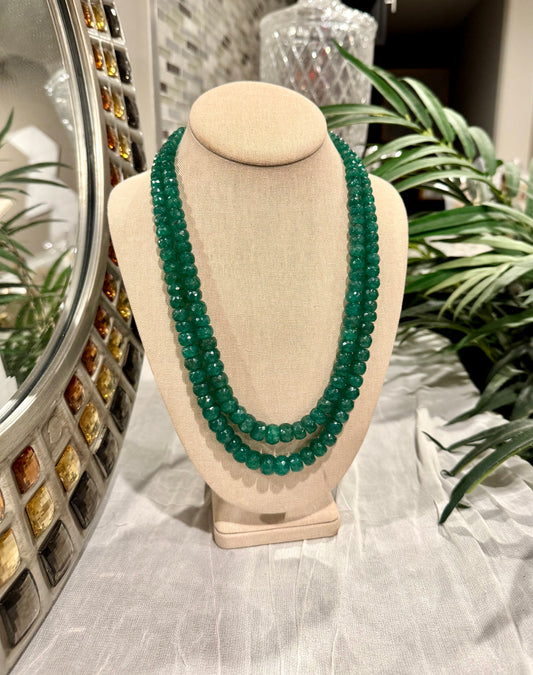 Emerald cut finish necklace big size beads