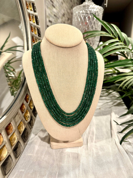 Emerald cut finish dark shade necklace