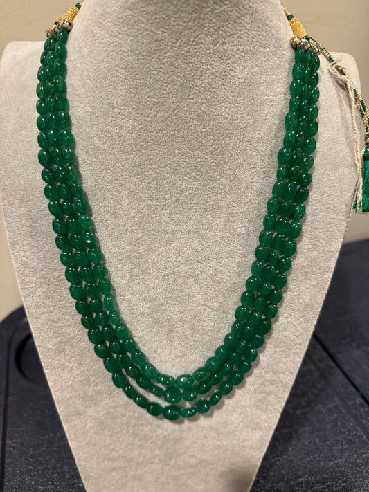 Emerald necklace oval beads 6-8 mm