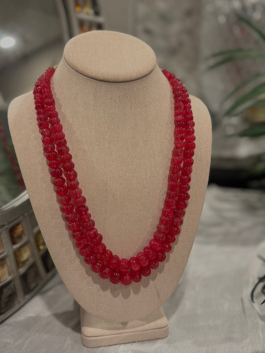 Pink pumpkin quartz necklace