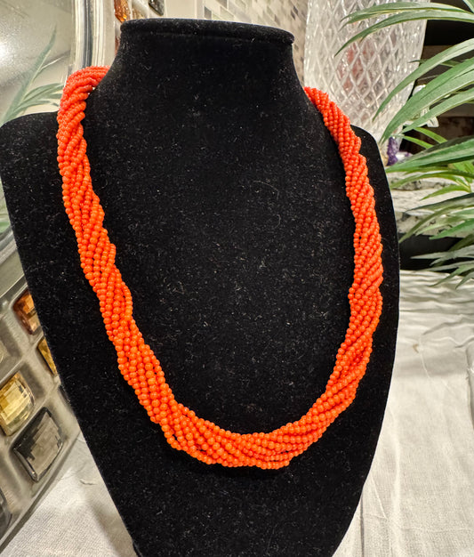Natural Italian Corals 2.5 mm round beads necklace