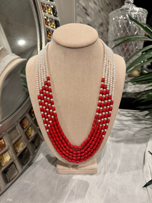 Designer corals and pearls necklace